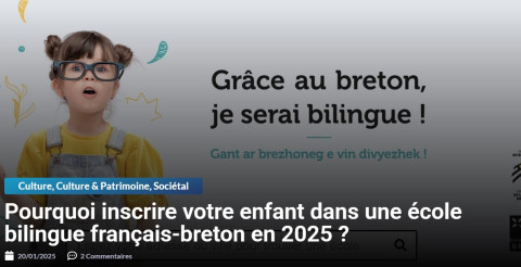 Une campagne pour faire la promotion des écoles bilingues français-breton qui débutera le 3 mars